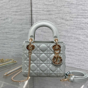 Dior Mini Lady Dior Bag in opaline gray