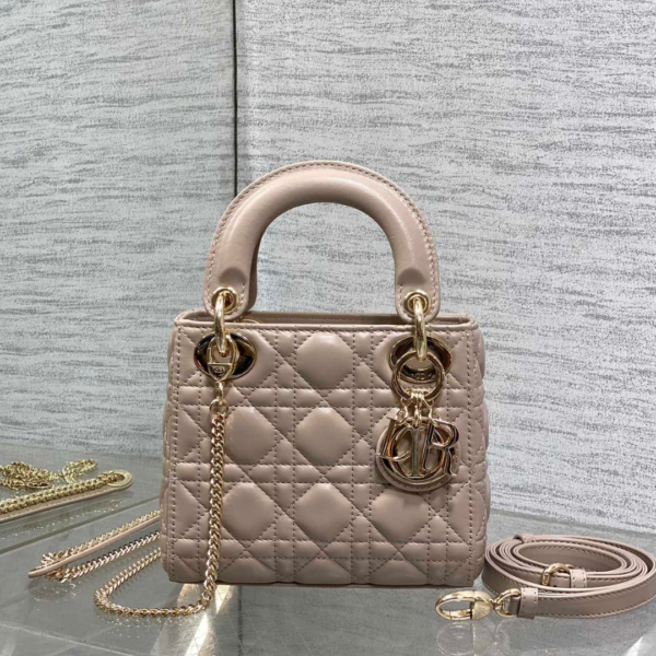 Dior Mini Lady Dior Bag in Beige Gold Hardware