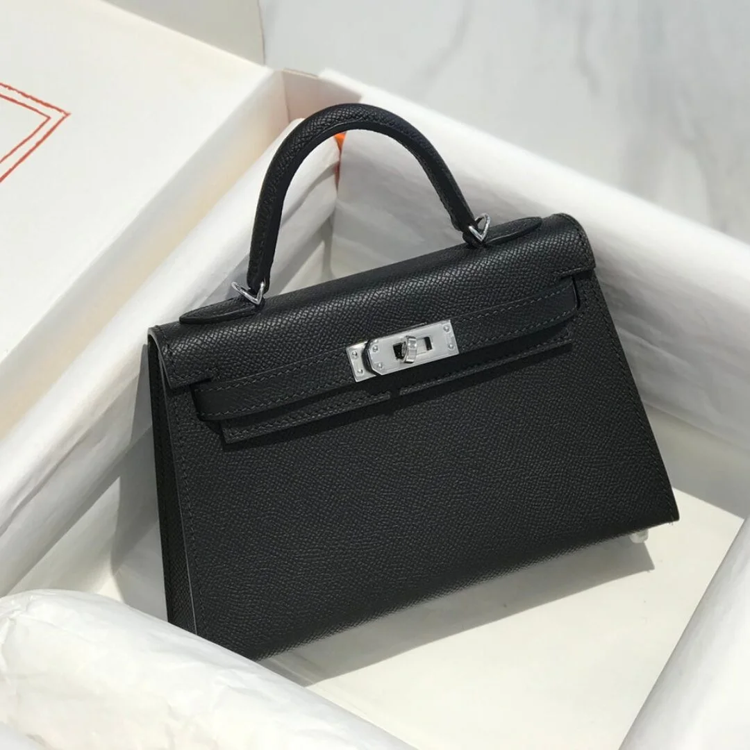 HN MINI 20 BLACK EPSOM SILVER HARDWARE
