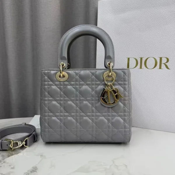 Dior Medium Lady Dior My Abcdior bag in grey lambskin