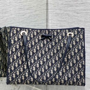 Dior Promenade Shopping Bag in Blue Dior Oblique Jacquard