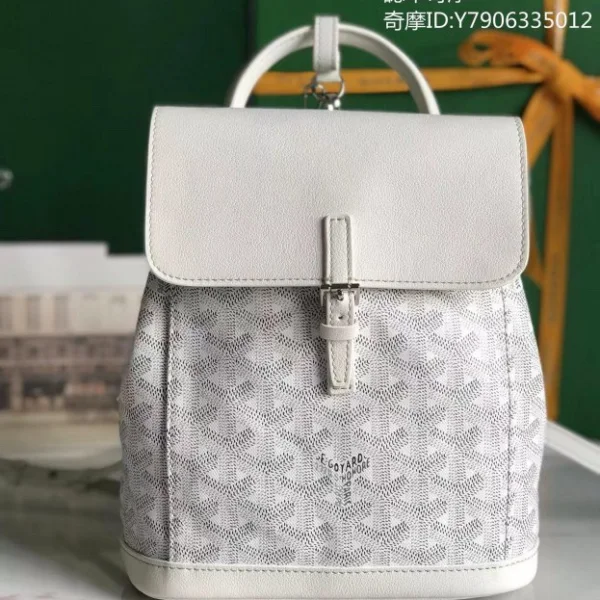 Goyard Goyardine Mini Alpin Backpack in white