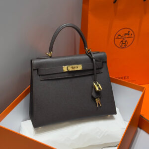 HERMES KELLY 28CM IN EBENE EPSOM GOLD HARDWARE