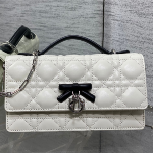 Dior My Dior Mini Bag in white and black lambskin