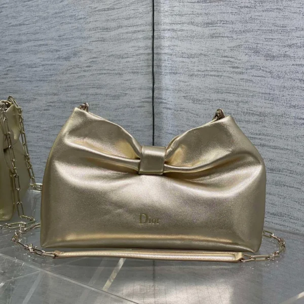 Dior Bow Bag Gold Lambskin