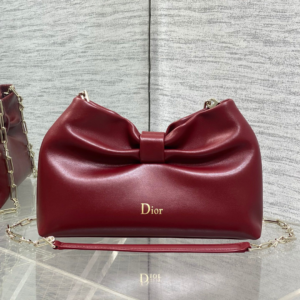 Dior Bow Bag Small Burgundy