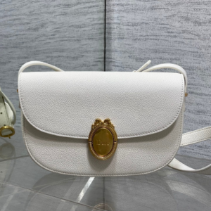 Dior Small Dior Médaillon Flap Bag in White