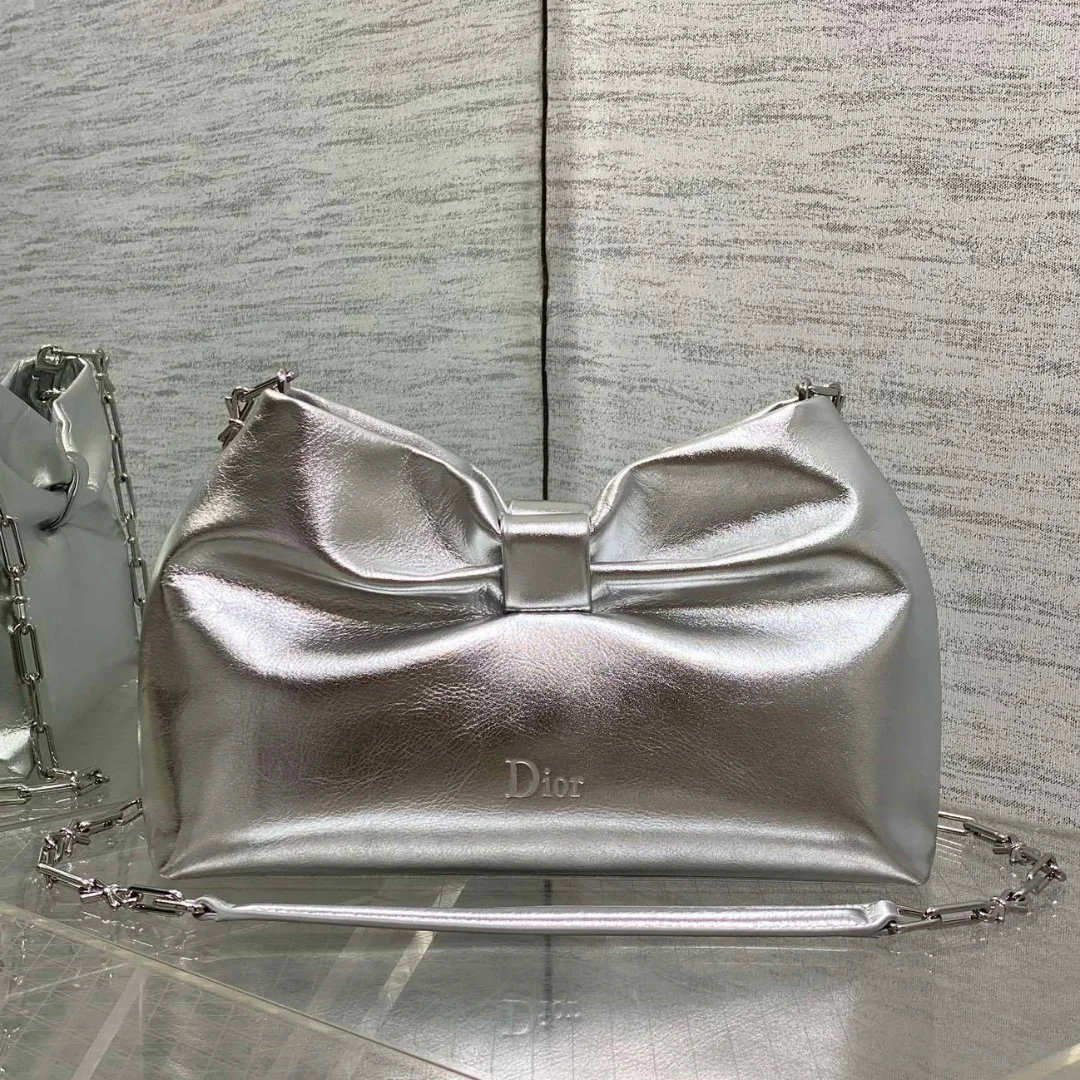 Dior Bow Bag Sliver Lambskin