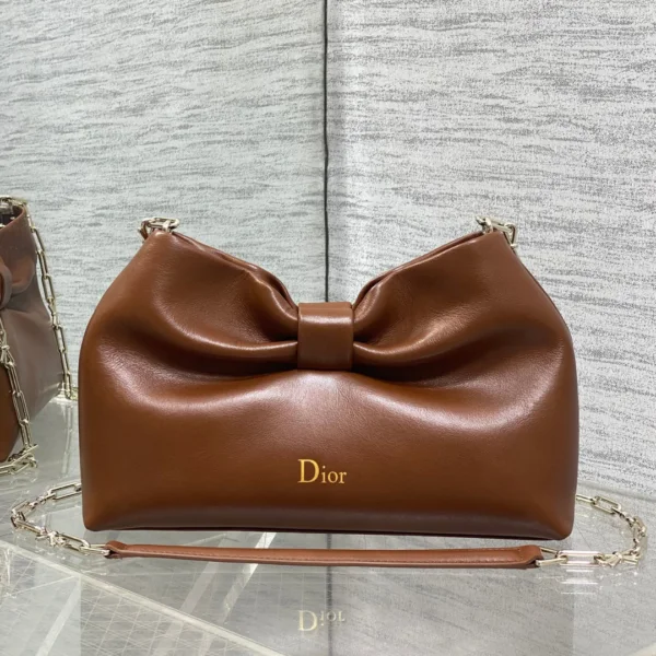 Dior Bow Bag Brown Lambskin