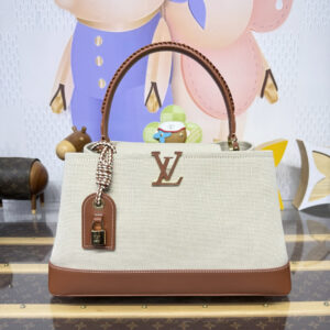 Louis Vuitton Capucines Weekender Bag Tan Canvas