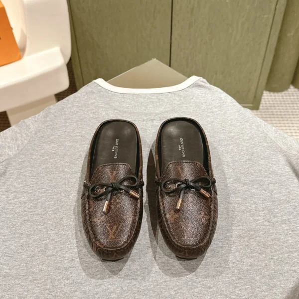 LV Women Brown Leather Loafers