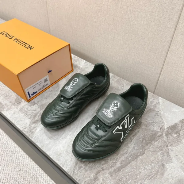 LV Women Dark Green Leather Sneakers