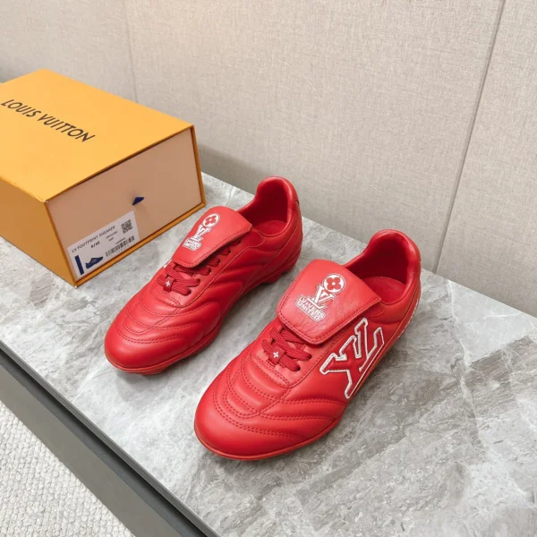 LV Women Red Leather Sneakers