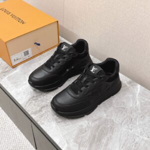 LV Women Black Leather Sneakers