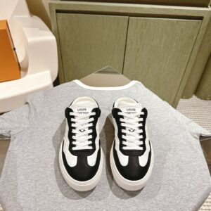 LV Women Black White Leather Sneakers