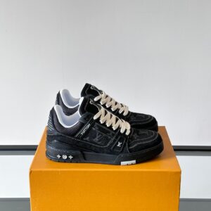 LV Men Black Suede Sneakers