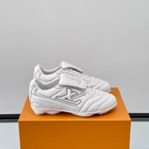 LV Men White Leather Sneakers