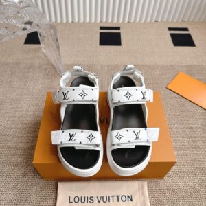 LV Women White Synthetic Strap Sandals