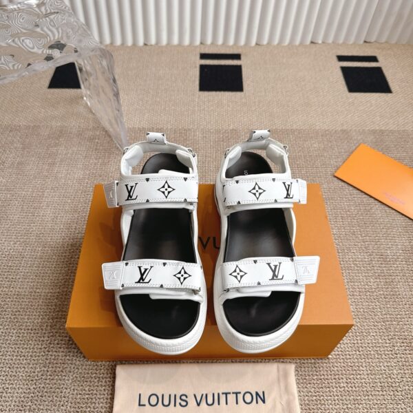LV Women White Synthetic Strap Sandals