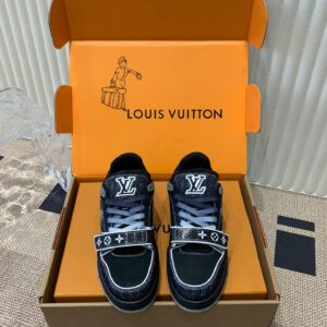 LV Women Black Fabric Sneakers