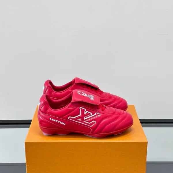 LV Men Red Leather Sneakers