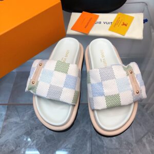 LV Women Multi Color Patterned Fabric Slippers