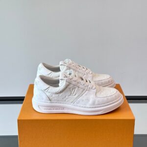 LV Men White Leather Sneakers