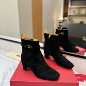 Valentino Women Black Suede Ankle Boots