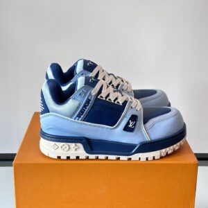 LV Men Light Blue Leather Sneakers