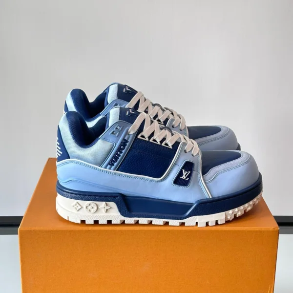 LV Men Light Blue Leather Sneakers