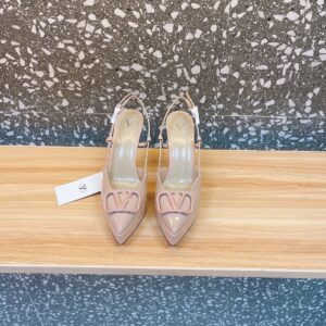 Valentino Women Nude Patent Leather Slingback Pumps