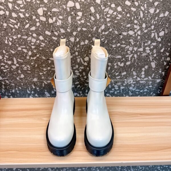 Valentino Women White Leather Strap Boots