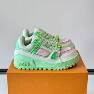 LV Men Light Green Leather Sneakers
