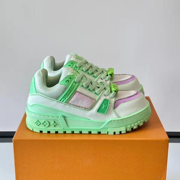 LV Men Light Green Leather Sneakers