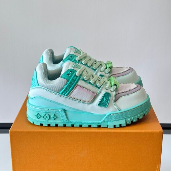 LV Men Mint Green Leather Sneakers