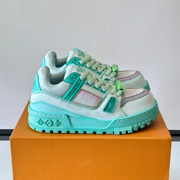 LV Men Mint Green Leather Sneakers