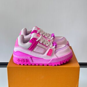 LV Men Pink Leather And Mesh Sneakers