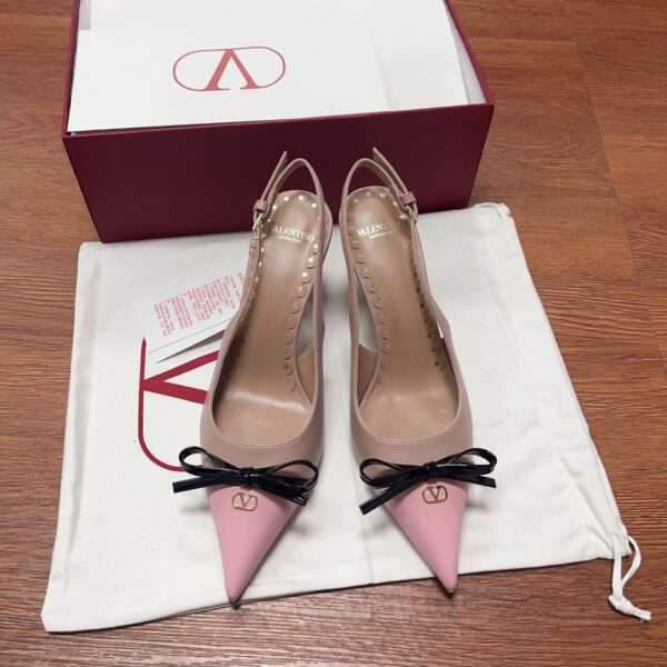 Valentino Women Pink Leather Pointed Toe Pumps
