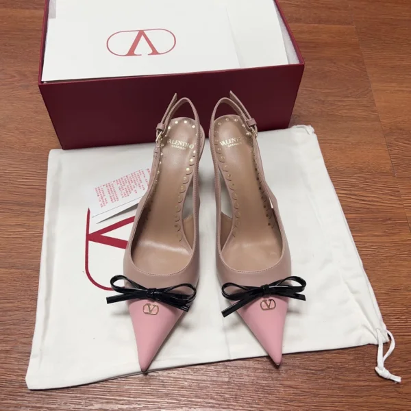 Valentino Women Pink Leather Pointed Toe Pumps