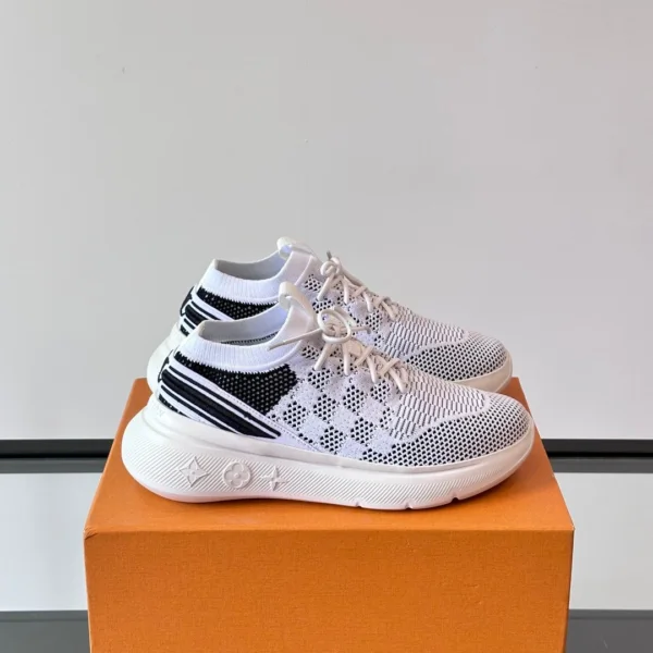LV Men White Knit Mesh Sneakers