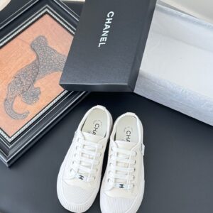 Chanel Women White Canvas Sneakers