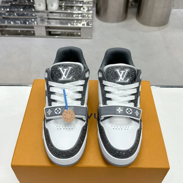 LV Women White Black Leather Sneakers