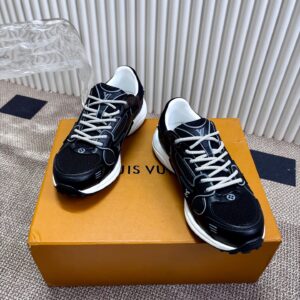 LV Women Black Mesh Leather Sneakers