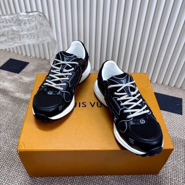 LV Women Black Mesh Leather Sneakers