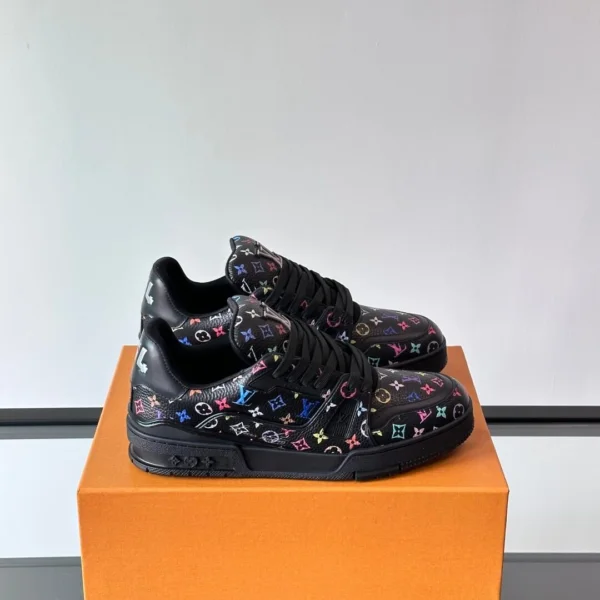 LV Men Black Multicolor Leather Sneakers
