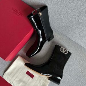 Valentino Women Black Patent Leather Boots