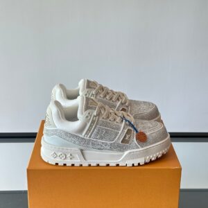 LV Men White Mesh And Leather Sneakers