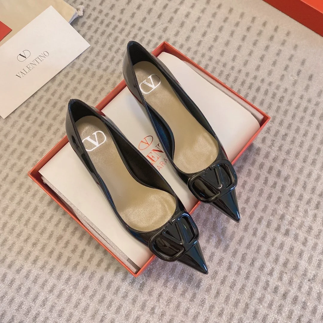 Valentino Women Black Patent Leather Pumps