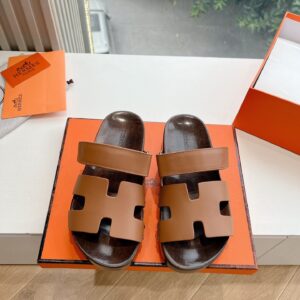 Hermes Women Brown Leather Sandals