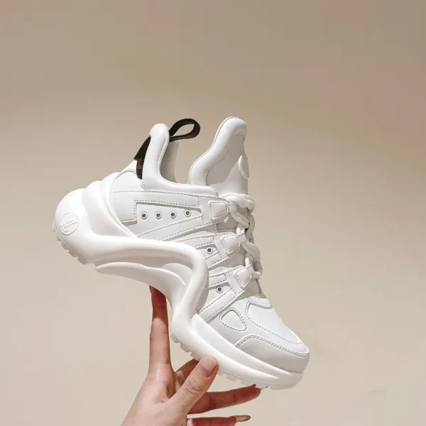 LV Women White Leather Chunky Sneakers